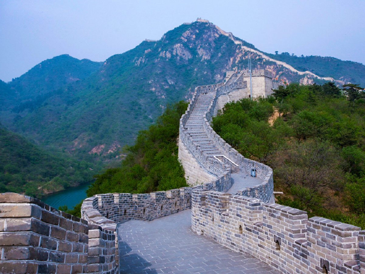 Great Wall above the lake at the Huanghuacheng Lakeside Great Wall.